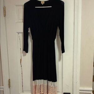 Ella Moss Black and Pink Long Sleeve Dress